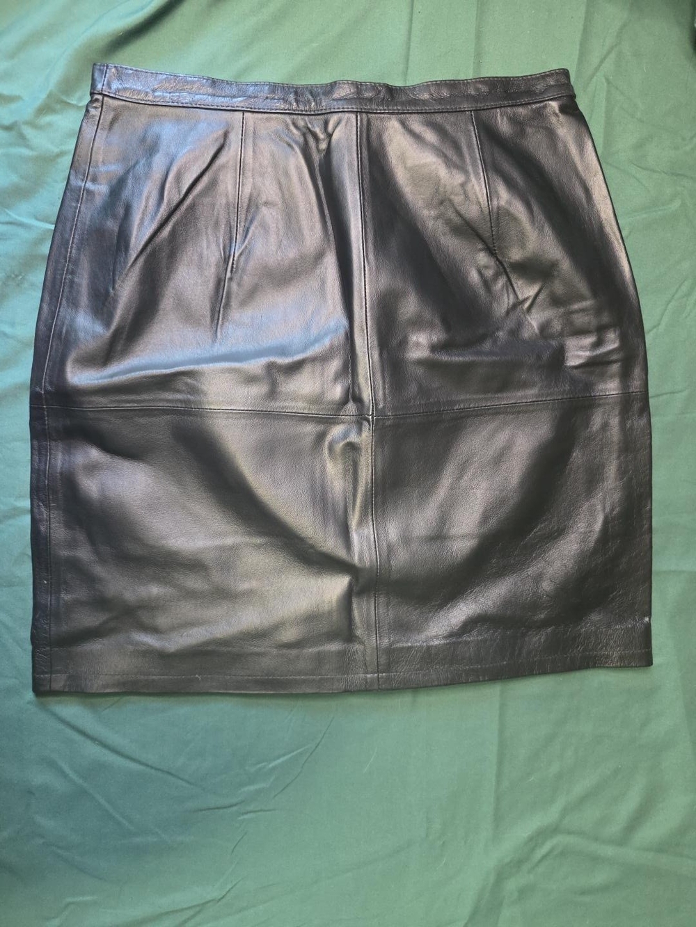 Vintage Shape FX Newport News Black Genuine Leather Mini Skirt Women's Size 10